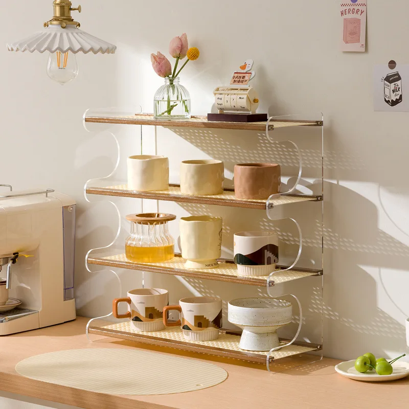

Cup holder, shelf, dining table, countertop cup rack, desktop teacup, water cup, coffee cup, tea set, storage, cups on the table