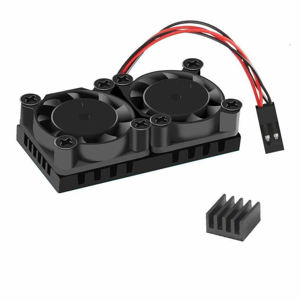 Raspberry Pi 4 Model B Dual Fan with Heat Sink Ultimate Double Cooling Fans Cooler Optional for Raspberry Pi 4B/3B+
