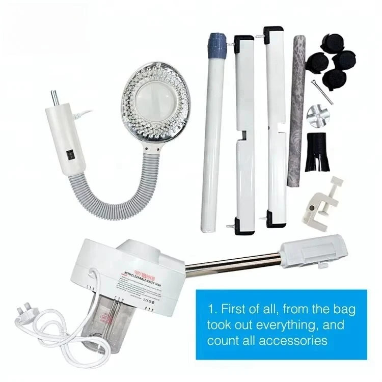 เครื่องอบไอน้ำบำรุงผิวหน้าแบบพกพา พร้อมไฟขยาย