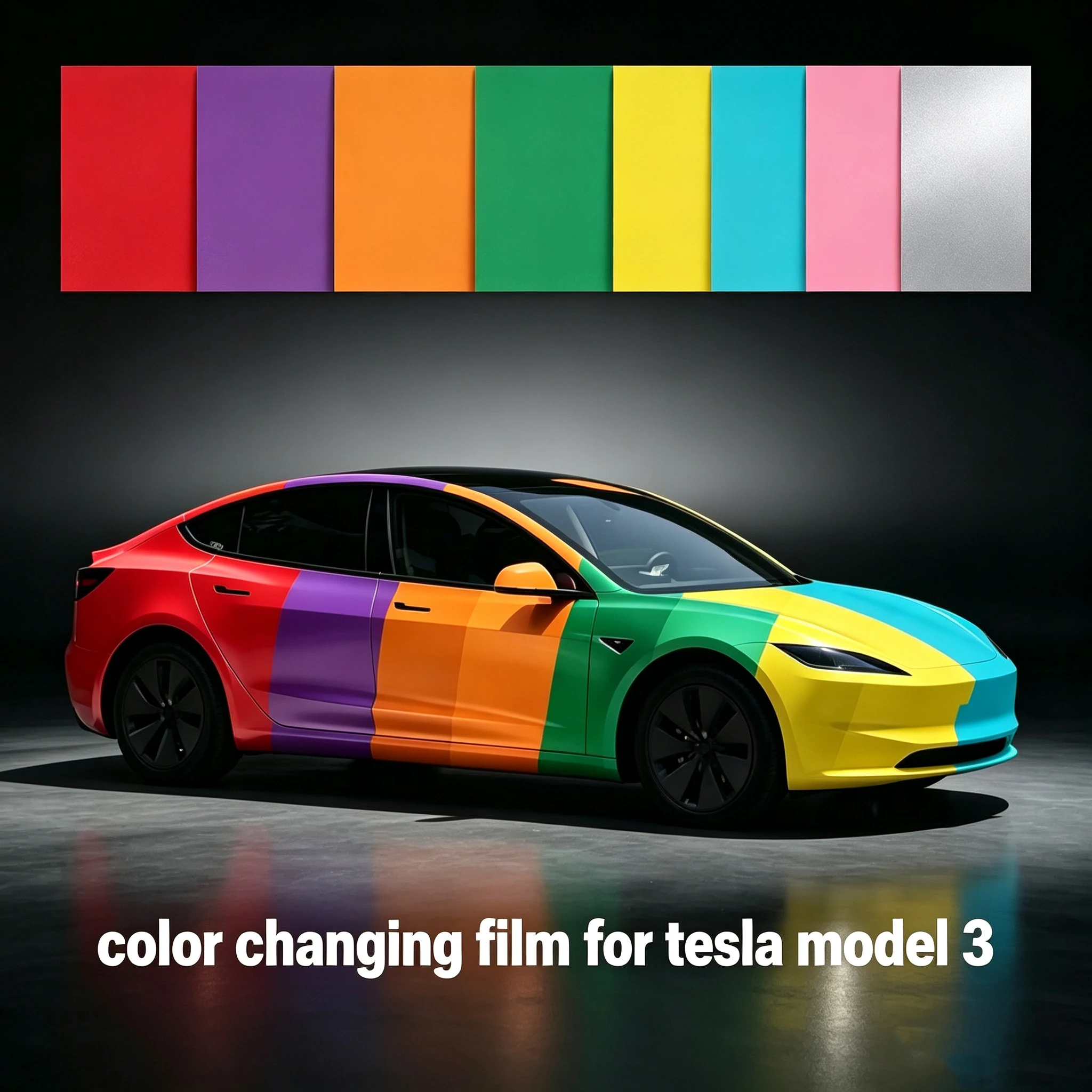 For Tesla Model 3 Highland 2025 2026 Color Changing Film PPF Scratch-Resistant Self Healing Car Protection Film Vinyl Wrap