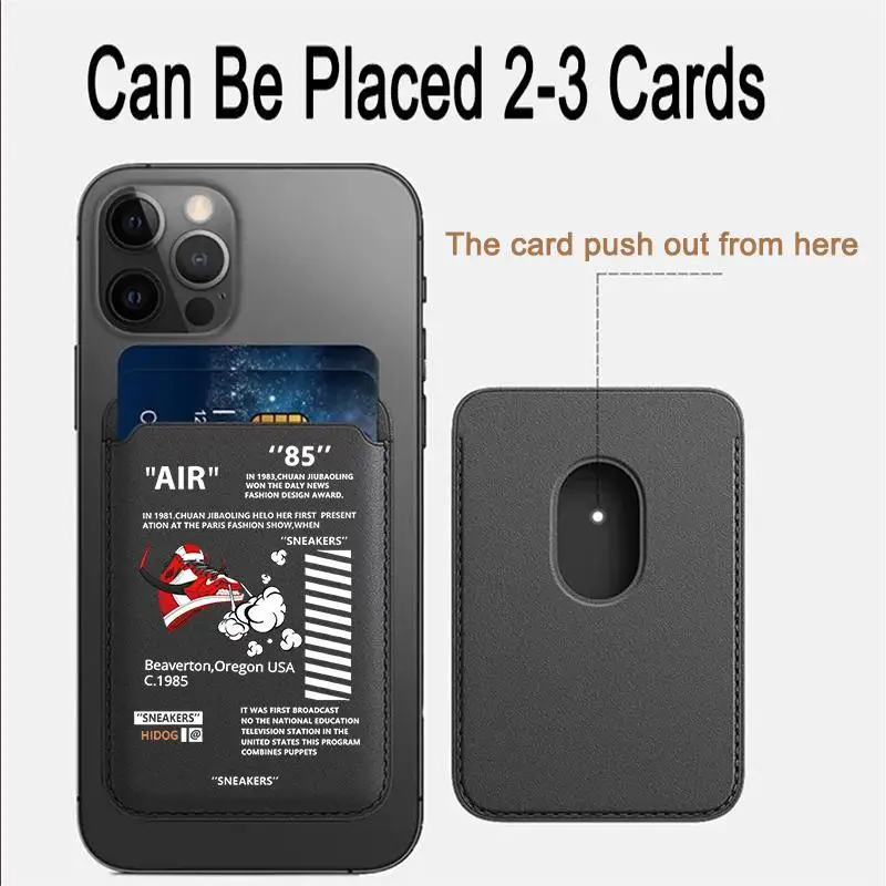 Upgrade Magnetic Sneakers PU Leather Wallet Case For MagSafe iPhone13 14 12 15 16 AIR  White Label Card Bag Holder Back Cover