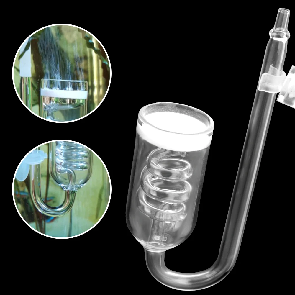 With Suction Cup Aquarium CO2 Diffuser DIY Glass Tank Bubble Reactor Moss CO2 Atomizer Solenoid Regulator For Fish Tank Plants