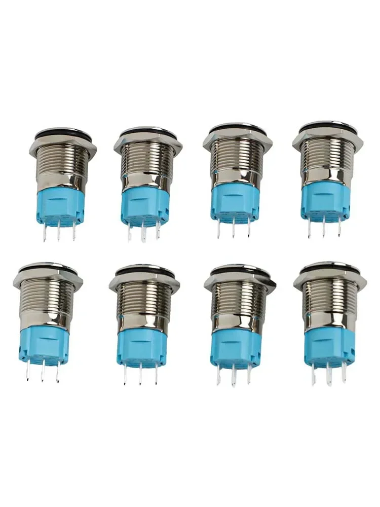 

Self Locking 16mm Push Button Switch 8 Pack Waterproof Metal Design with 3A Rating for Automotive and Industrial Use