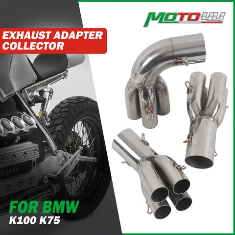 Stainless Steel Motorcycle Accessories Exhaust Pipe Adapter Upgrade 4-in-1 Collector Cafe Racer For BMW K-Series K75 K100 K1100