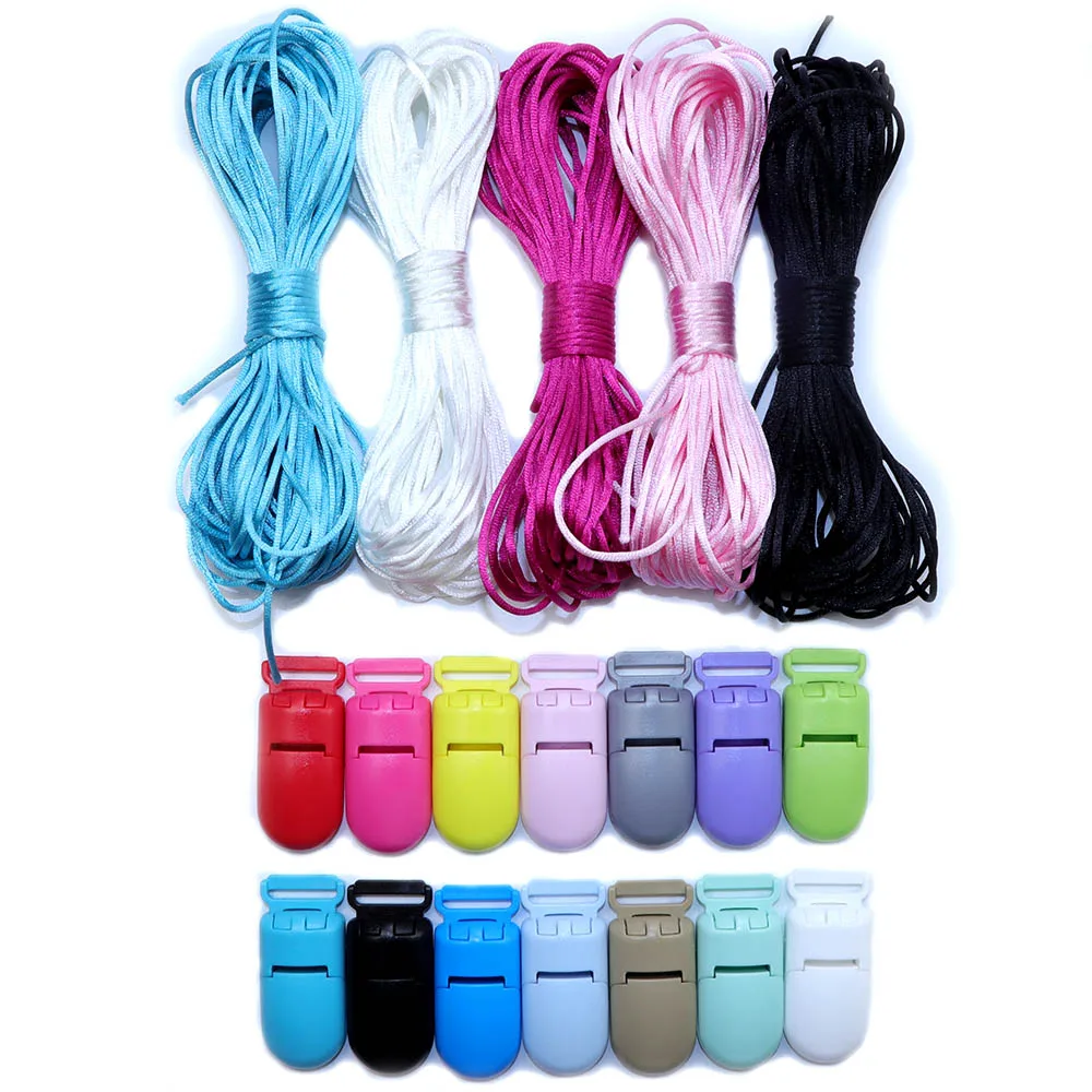 Joepada ซิลิโคนลูกปัด Teething สร้อยคออุปกรณ์เสริม Baby Teether Rattail 1.5มม.โพลีเอสเตอร์ DIY สำหรับเครื่องประดับ Charms จี้