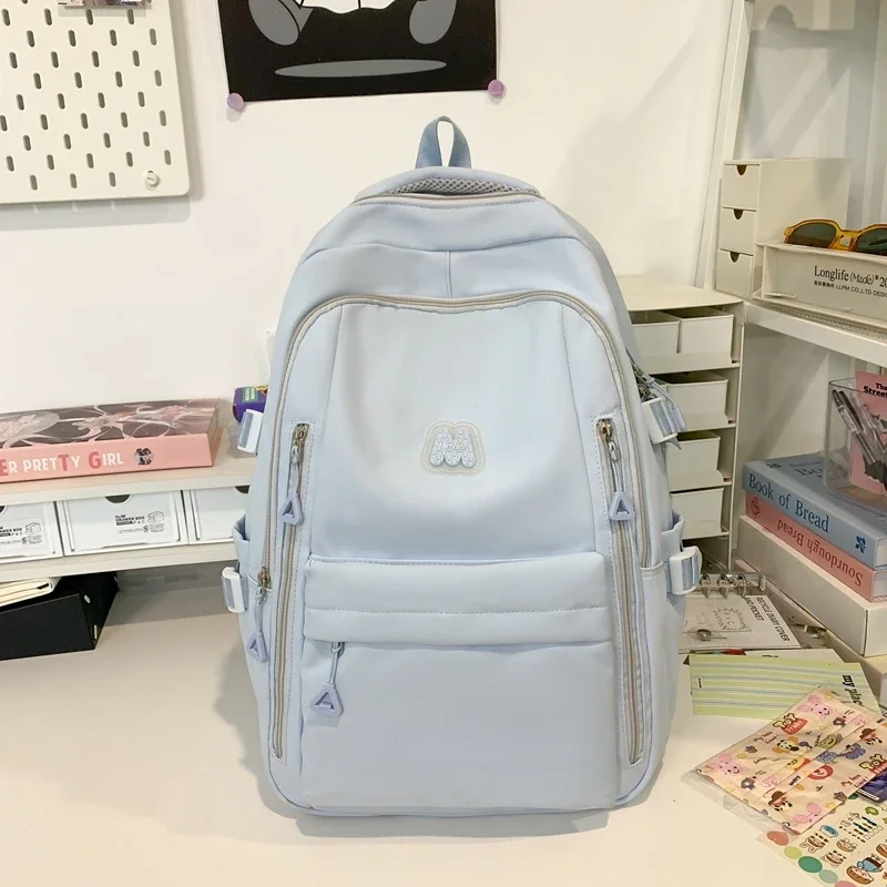 

Casual Versatile Large Capacity Backpacks Nylon Zipper Solid High Quality Simple Durable Schoolbags for Women 2024 Classic Style