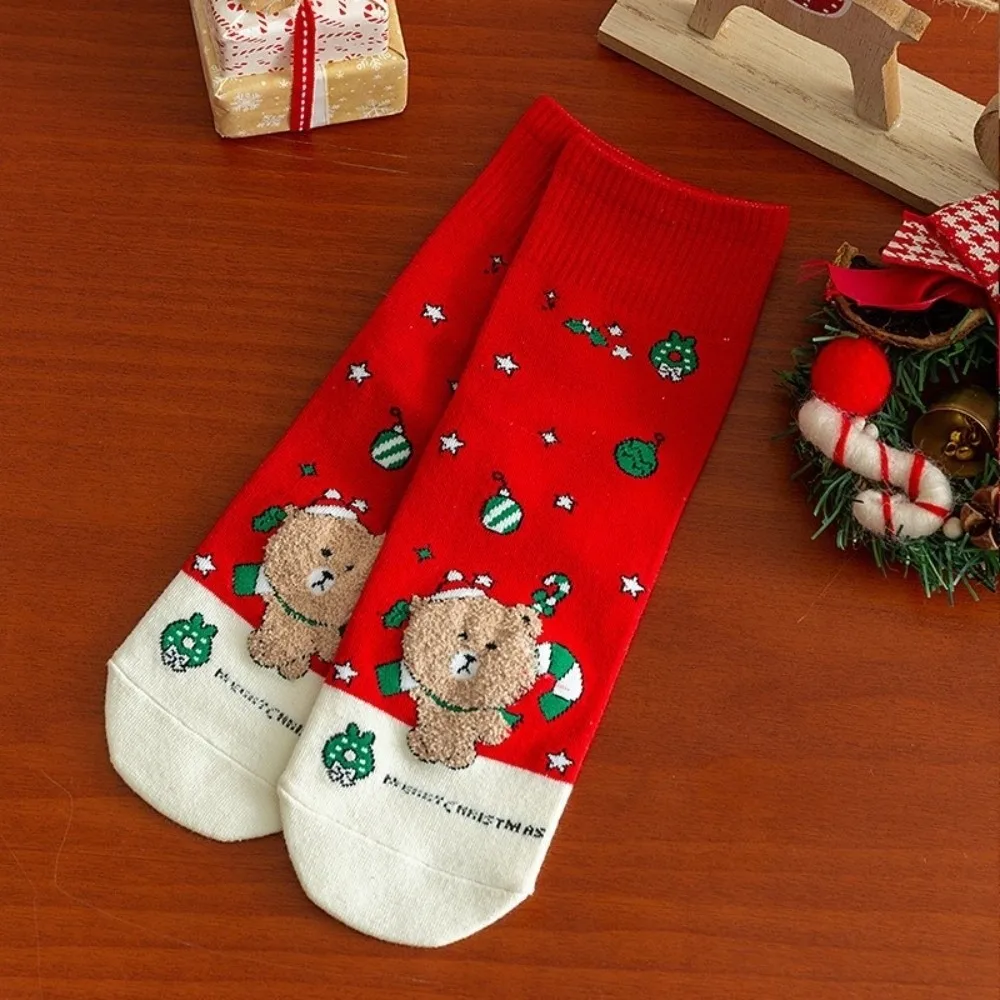 

New Santa Claus Christmas Socks Soft Warm Bed Socks Cartoon Cotton Floor Socks New Year