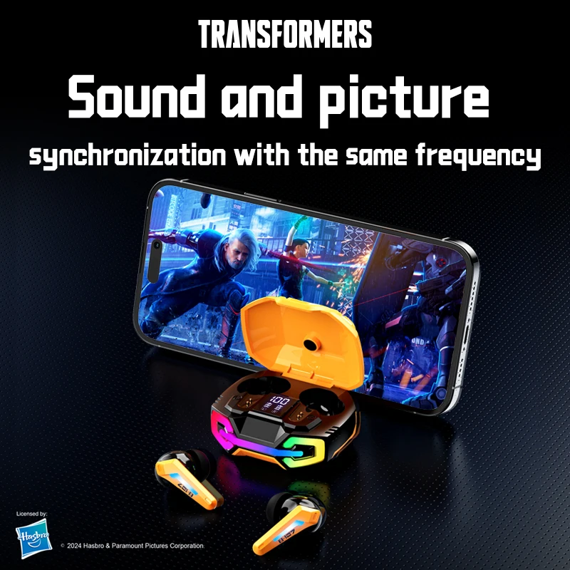 Transformers TF-T22 TWS Wireless Bluetooth5.4 Headset Long Endurance Low Latency Gaming Headphones HIFI stereo Music Earbuds