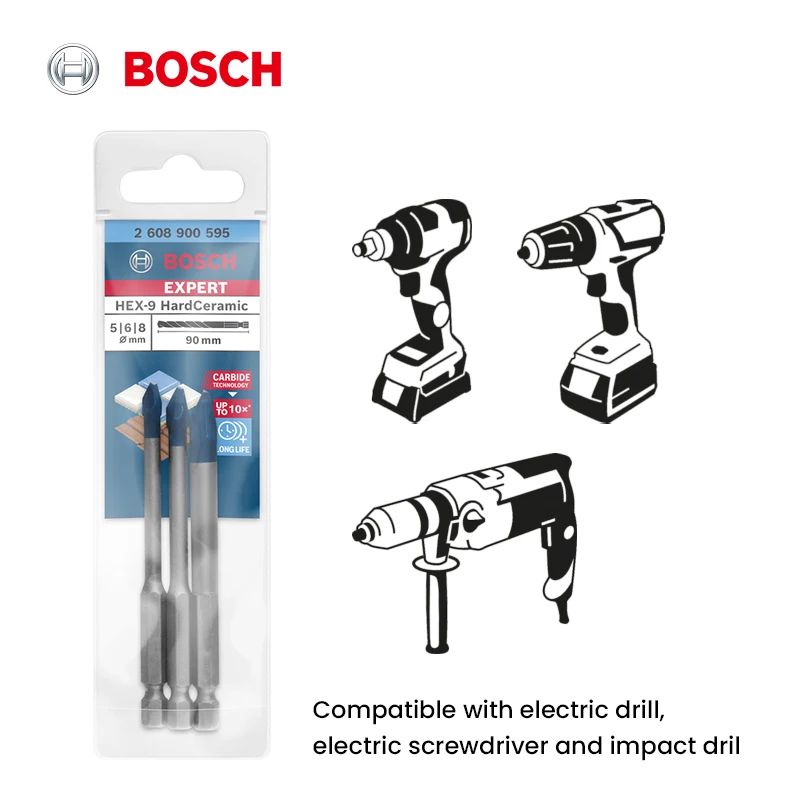 

Bosch Drill Bits EXPERT series HEX-9 Multi Construction Centering Geometry Hard Ceramic Accessory for Electric Drill Screwdriver