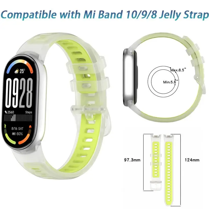 Silicon Wristband Smartwatch Strap For Xiaomi Band10 Mi Band 10 9 8 Bracelet Replacement Belt Silicone Strap