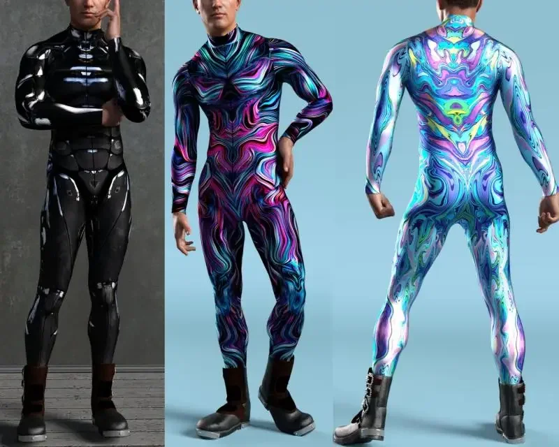 Halloween Cosplay Kostüm Männer Erwachsene Mecha Druck Overall Neue Mode Bodys Bühne Kostüme Zentai Neuheit Kleidung Geschenke