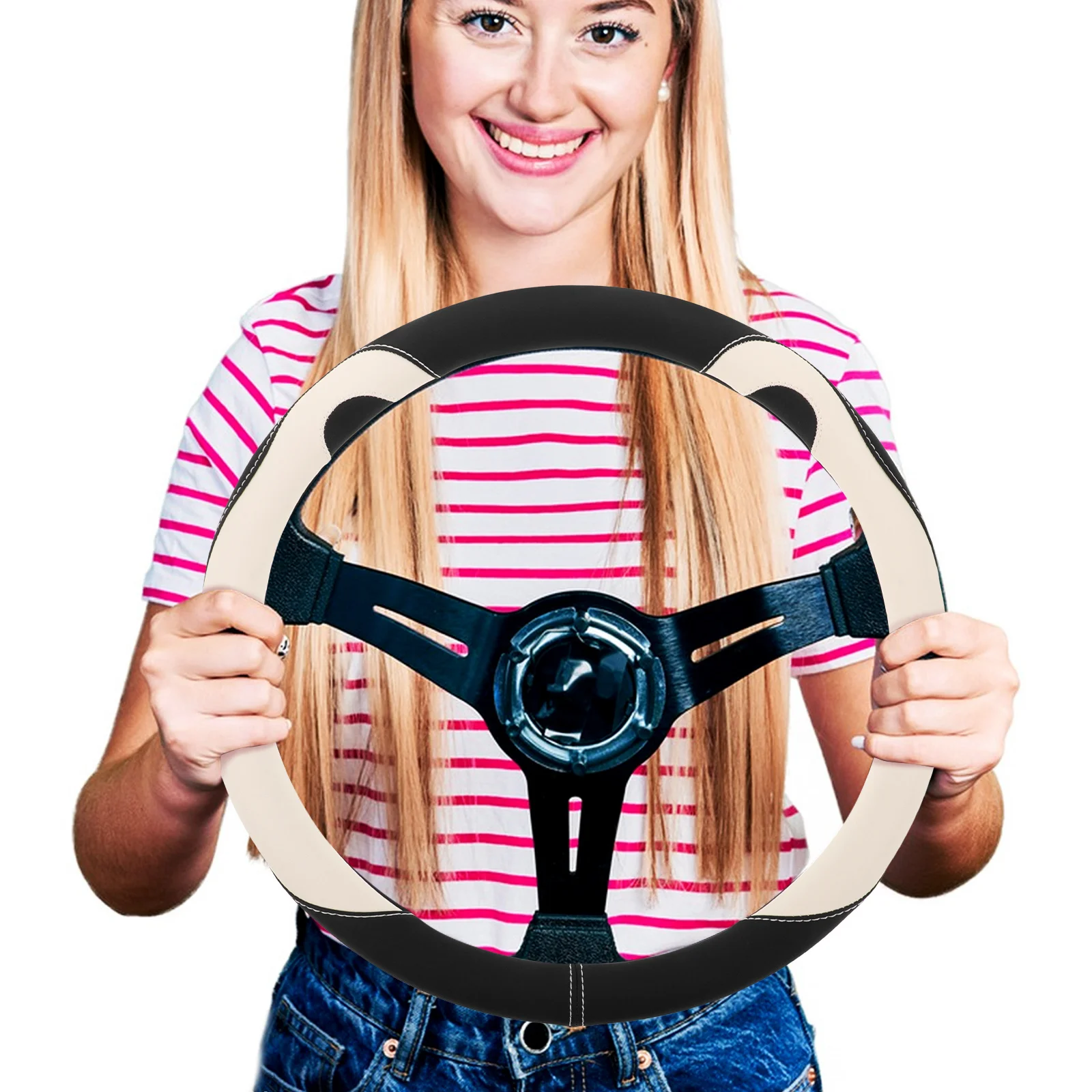 

Cooling Nonslip Steering Wheel Cover Universal Fit Soft Comfortable Driving Accessory Car Interior Decorative Steering Cover