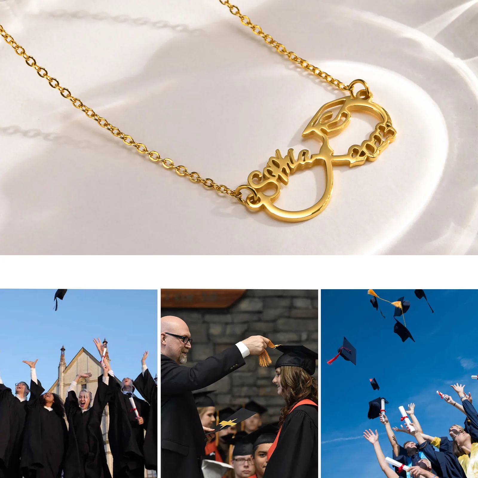 

2023, индивидуальное ожерелье с подвеской в виде имени, цепочка-колье с именной табличкой, ожерелья для ребенка, лучшего друга, подарок на выпускной, день рождения