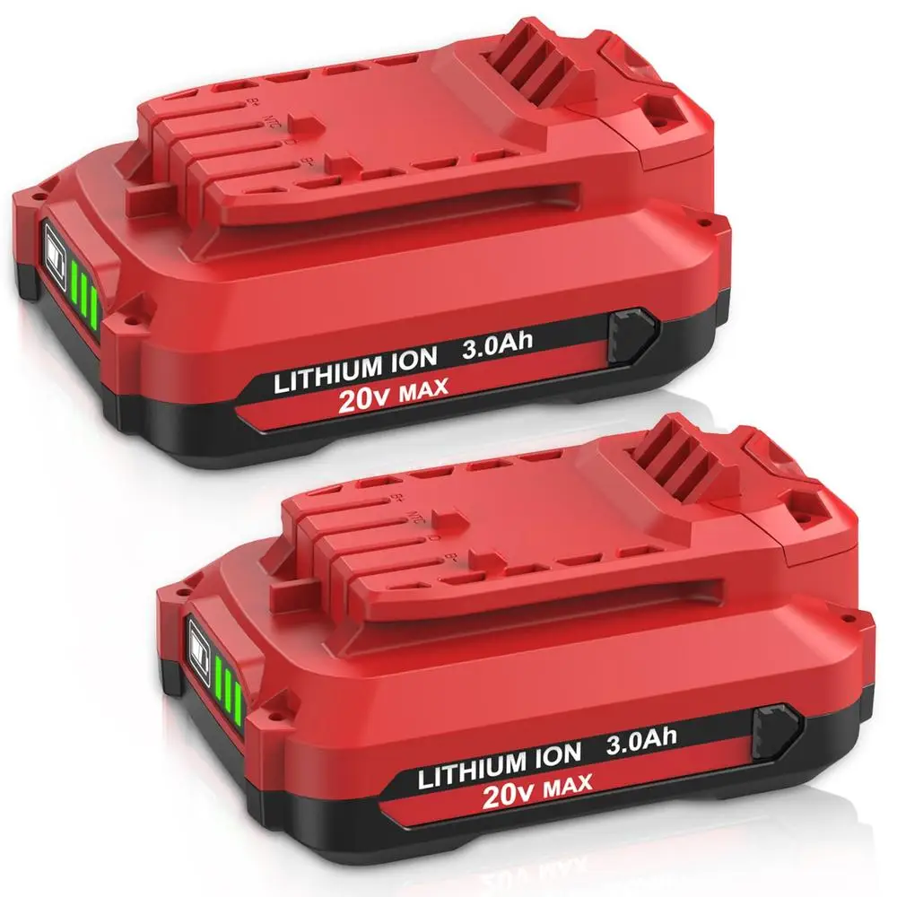 2 Pack Replacement 20V 3.0Ah Craftsman V20 Lithium Ion Battery Power Tool Compatible with MAX CMCB205 CMCB204 3000mAh Capacity