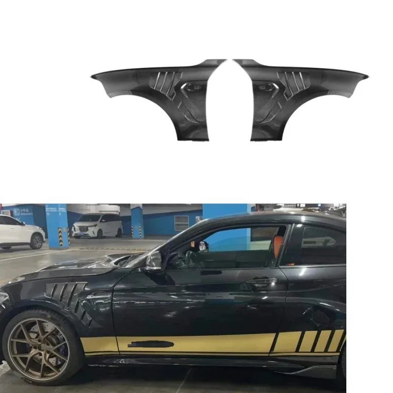 

Для BMW M2 M2C F87 2015-2019: Накладки на передний бампер и крылья из настоящего карбона