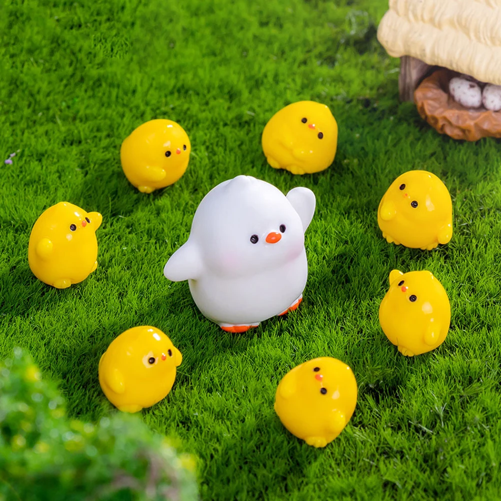 

10 Pcs Mini Ducks Figurines Resin Statue Garden Yard Decor Tiny Animals Miniature Duck naments L Accessories
