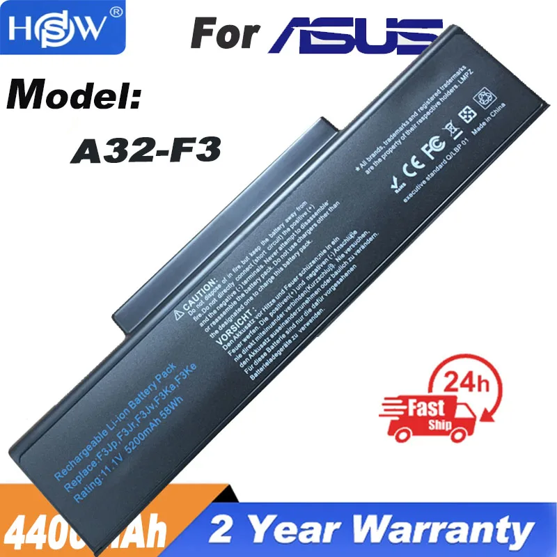 

New 6cell Battery A32-F3 for Asus F3 F2 F3F F3H F3J F3Jc 90-NI11B1000Y