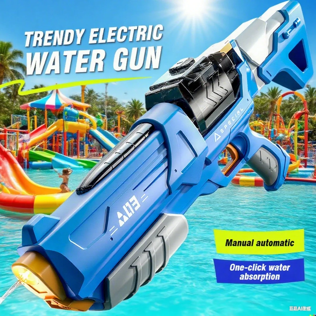 

Automatic Water Gun Light Electric Toy LED Firing Pistol Squirt Gun Water Absorption Large Capacity Kids Outdoor Game Xmas Gift