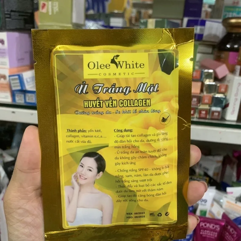 Ủ Trắng Mặt Huyết Yến Collagen Olee White Bột Ủ Trắng Da, Facial Mask Powder U Trang Da Mat Huyet Yen Collagen Olee White 1pc