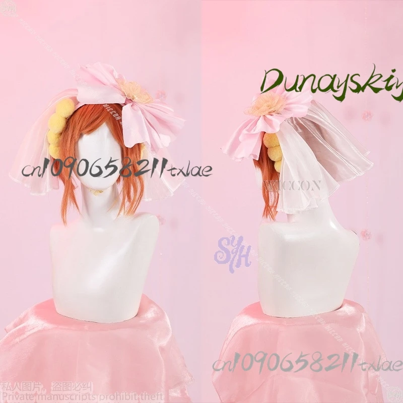 Shop1104340175 متجر LoveLive! لعب رين هوشيزورا تومي الوردي الزفاف Kawaii الدانتيل الحلو لوليتا القوس زهرة الباروكات حفلة الهالوين