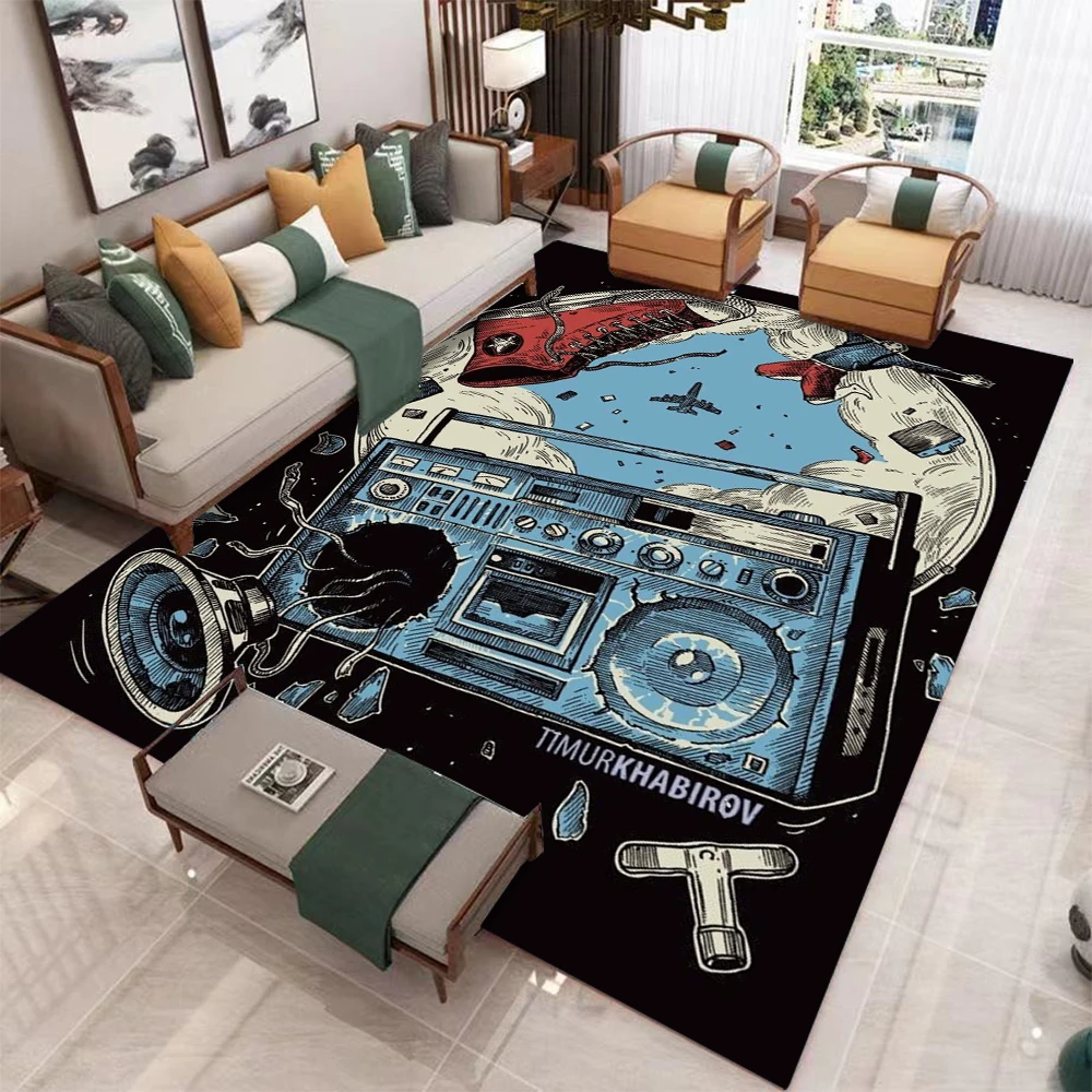 Walking Art Painting Carpet Jumping Sound System Area Rug for Living Room Bedroom Decor Street Style Non Slip Popular Floor Mat