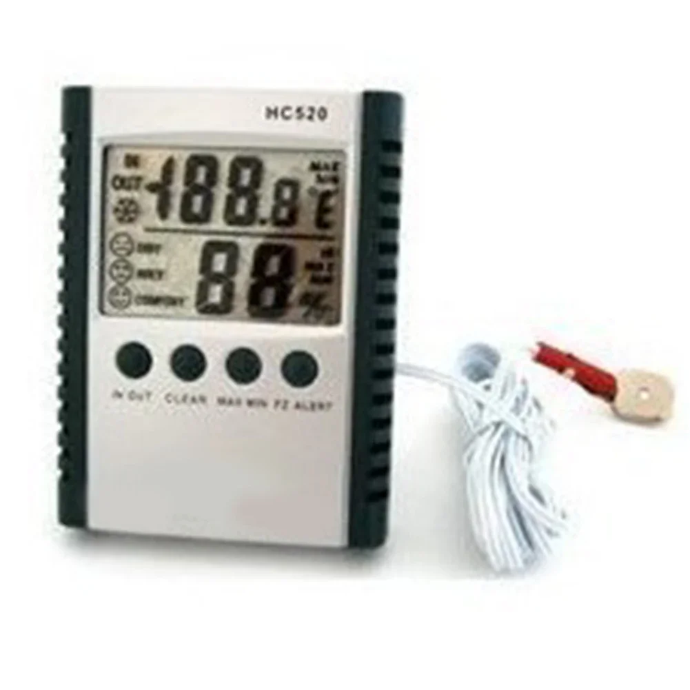 White Mini Electronic Temperature And Humidity Meter Car Thermometer With Smiling Face Display Refrigerator Thermometer