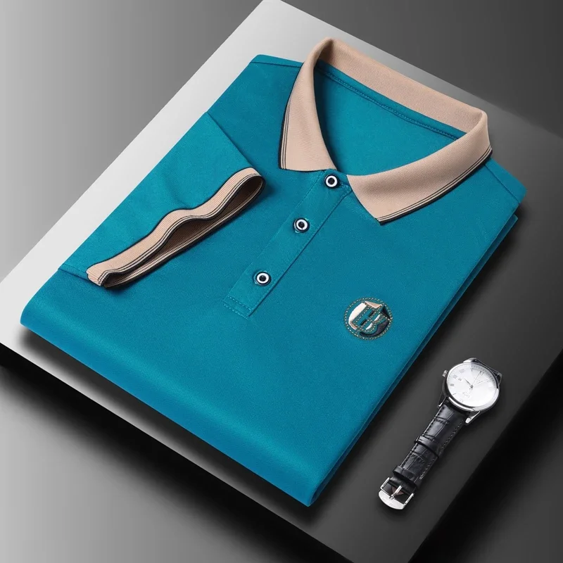 Camiseta polo de manga corta para hombre con polo bordado