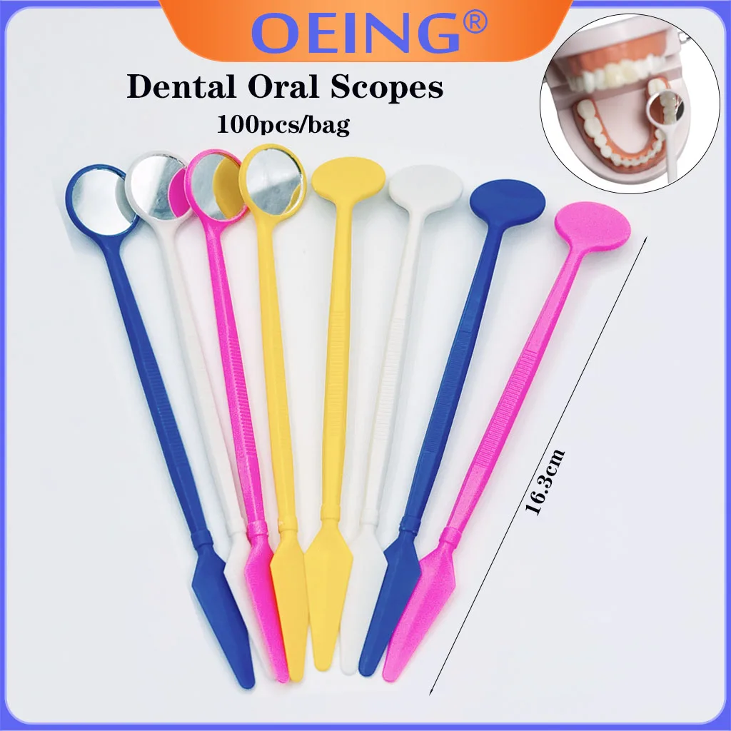 

100Pcs/Set Disposable Dental Mouth Mirror Teeth Whitenin Plastic Multifunction Reflector Mirrors Oral Hygiene Care Tools Checkin