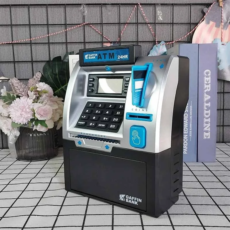 Electronic Piggy Bank Automatic Mini Safe Coins Cash Saving Money Box Password Counter Code Key Lock Coin ATM Child Gift