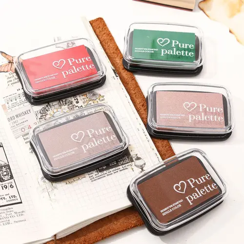 Imagen 2 del producto Almohadilla de tinta grande de 20 colores, planificador de aceite, sello de silicona para álbum de recortes, almohadilla de tinta de Color de cintura cóncava, papelería creativa para diario DIY