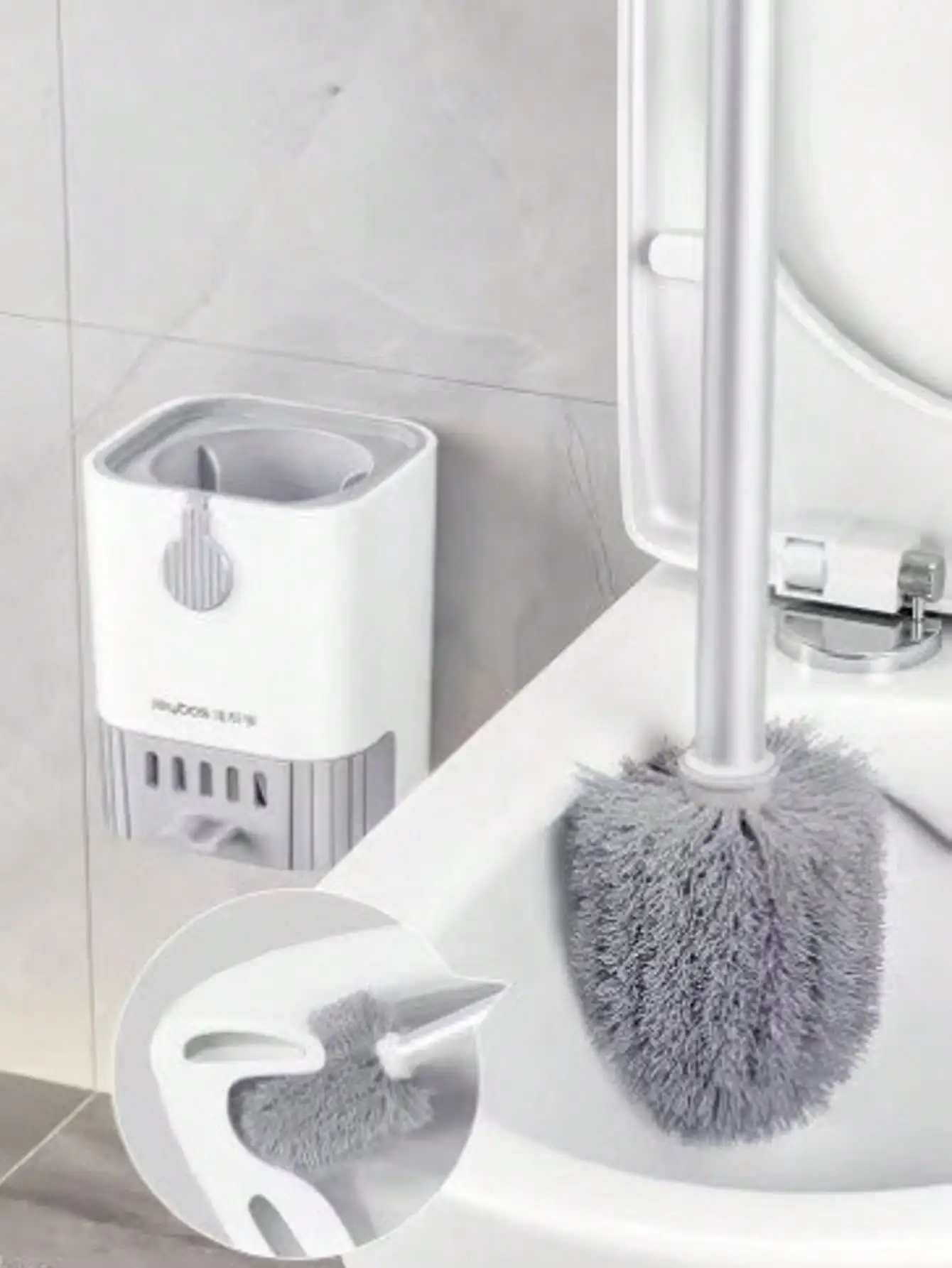 

Toilet Brush And Bracket Long Handle Toilet Brush Suitable For Bathroom With Independent Ventilation Bracket Wall Mounted Fl