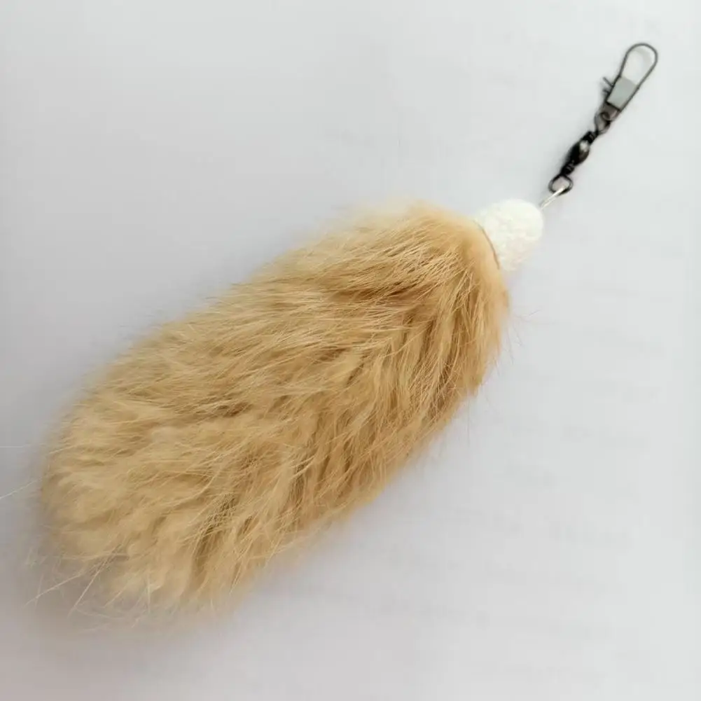 Faux Fur Tail Cat Toy, Realistic Plush Tail, Interactive Hunting Toy for Cats, Simulated Tail with Connector for Teasing Sticks