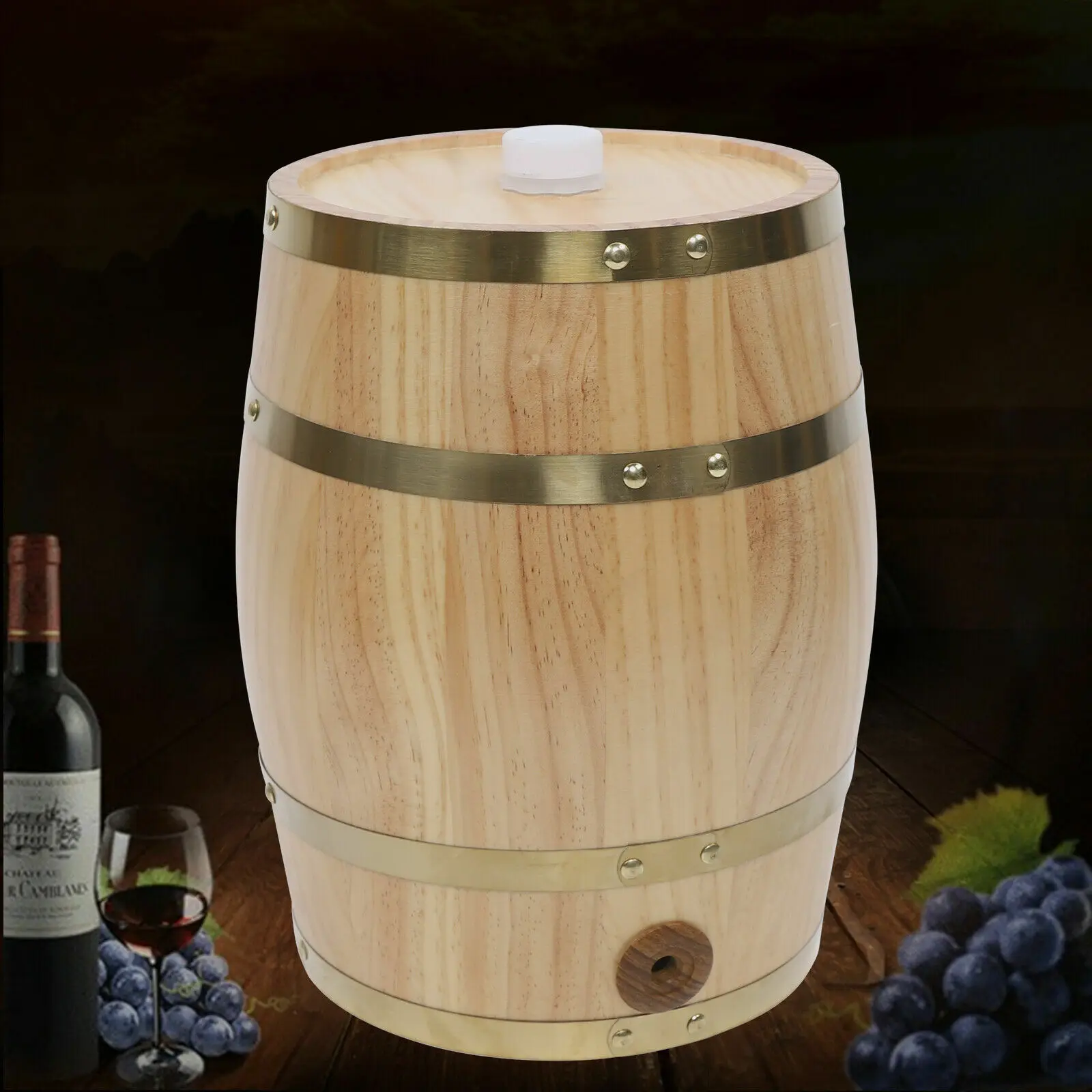 

10L Premium Pine Wood Aging Barrel with Faucet, for Whiskey & Wine Maturation