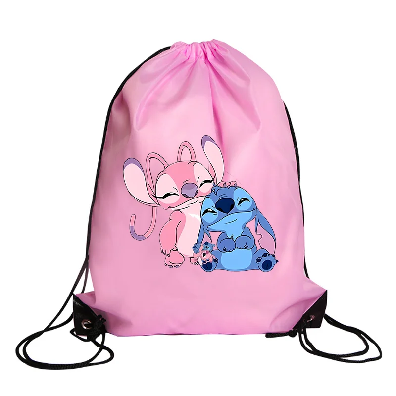 Stitch Disney borsa con coulisse sport zaino impermeabile Bundle Pocket Cartoon Anime Terylene borse da basket compleanno regalo carino