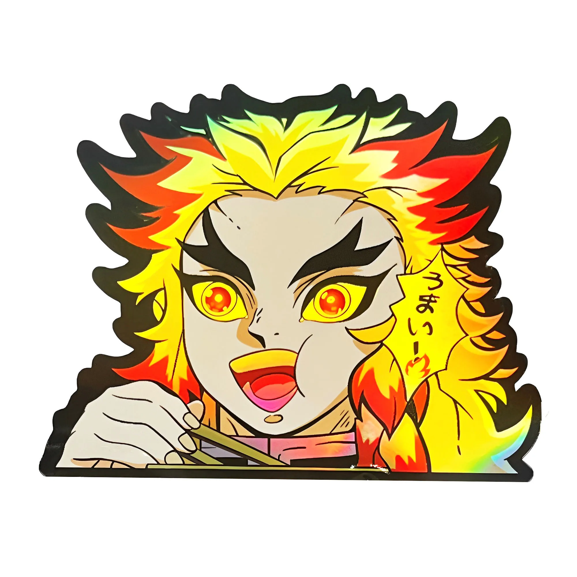 Demon Slayer Cartoon Holographic Anime Laser Stickers Motorcycle Anime Lenticular Car Window Sticker For Laptop Hot(25 designs)