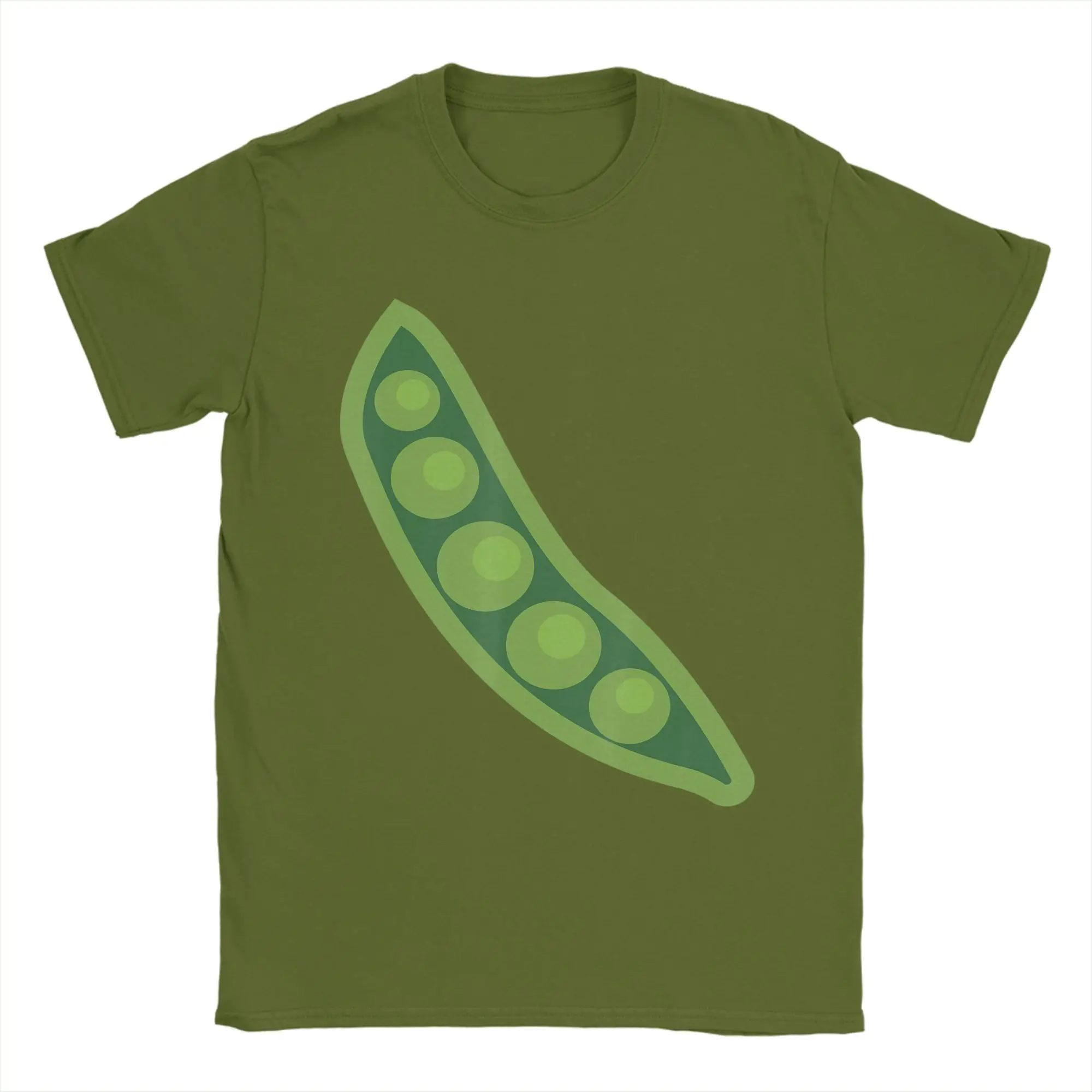 Pea Vegetable Easy Lazy Men T Shirts  Leisure Tee Shirt Short Sleeve Round Neck T-Shirts Cotton Gift Idea Clothing