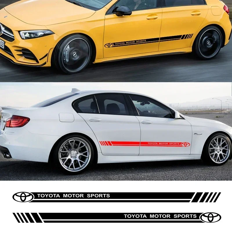 جديد سيارة الجانب شريط ملصق تويوتا رسالة ملصق الباب التصميم ملصق لتويوتا كامري كورولا Rav4 هايلكس ملصقات السيارات التصميم