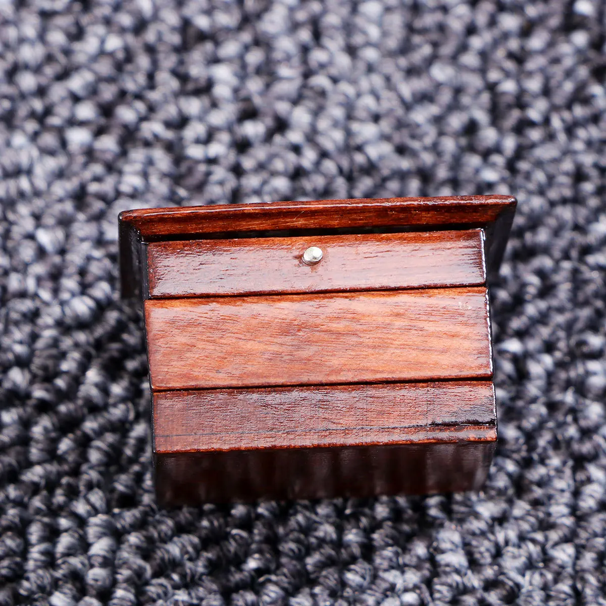 

Retro Mini Sewing Box Handmade Wood Look Interior Detail for Tiny House Setup Fine Crafted Mini Furniture Piece Kids Room