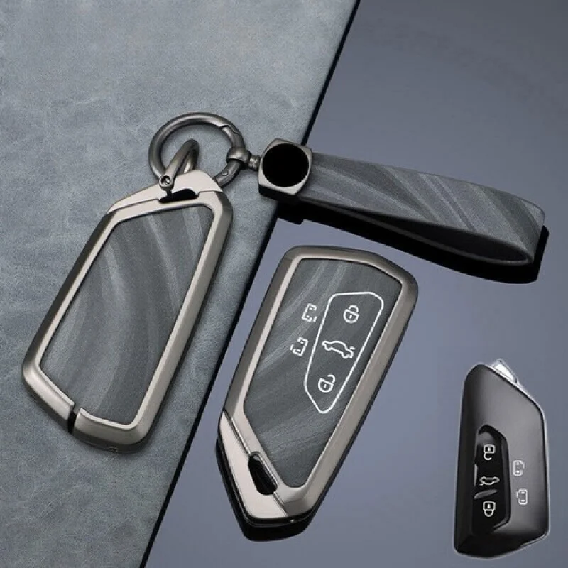A + سبيكة جلدية سيارة مفتاح فوب غطاء لشركة فولكس فاجن ID.4 جولف 8 MK8 Teramon ID.3 اوكتافيا #6