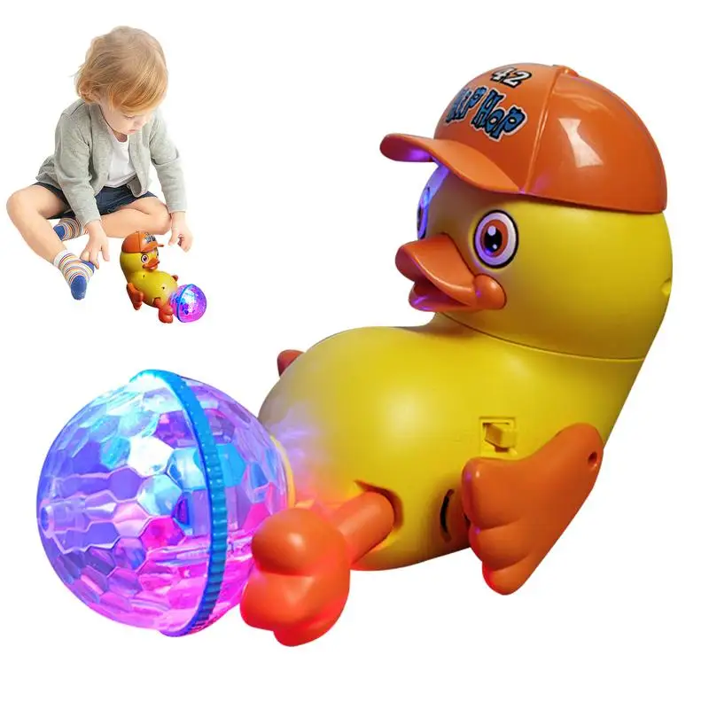 Dancing Duck Electric Music Toddler Duck Toy With Light Ball Moving Duck Toys Educational Toy Game For Birthday Toddler Kids