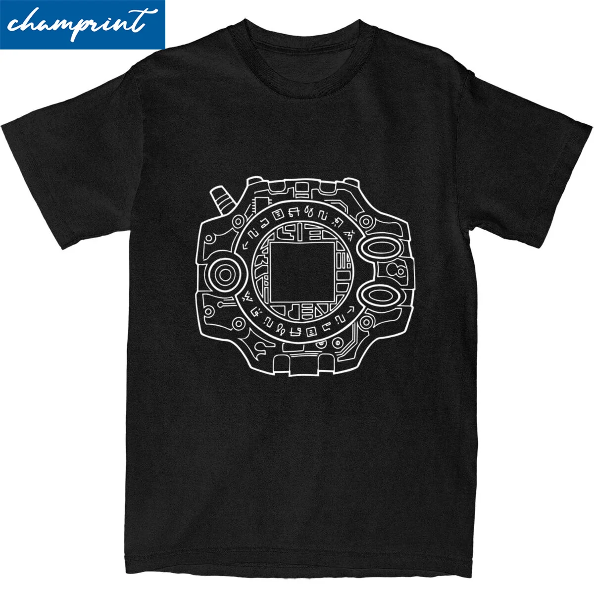 Men Women\'s Adventurer\'s Device T Shirt Digimon Nostalgic Anime Cotton Clothing Humorous Round Collar Tees Plus Size T-Shirts