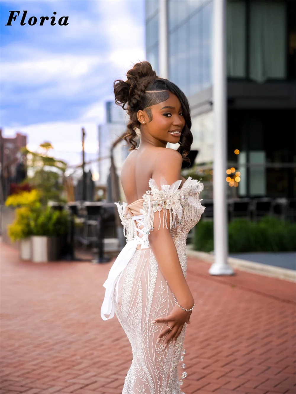 Aso Ebi Ivory Off Shoulder Evening Dresses Elegant African Nigeria Beading Mermaid Birthday Party Gowns Customized Engagement