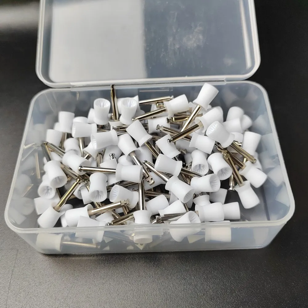 JUMTOP 100Pcs Dental Polishing Cup Latch Type Rubber Tooth Prophy Cup for Low Speed Handpiece