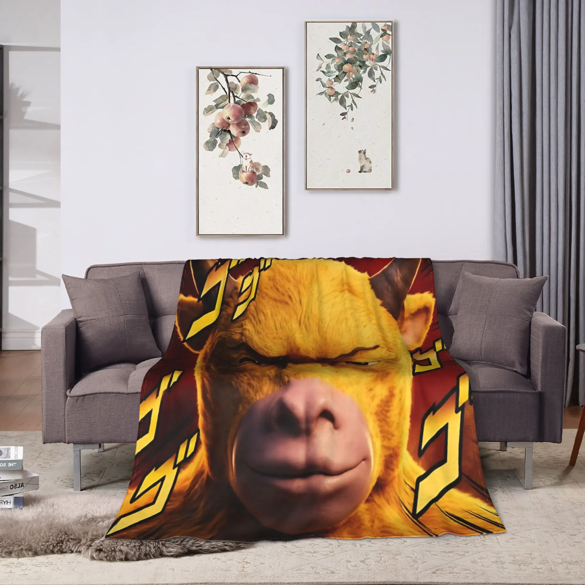NIU Lai Chinese Cow Flannel Blanket Winter  Super Warm Throw Blanket for Kids Bedroom Graphic Bedspread Sofa Bed Cover