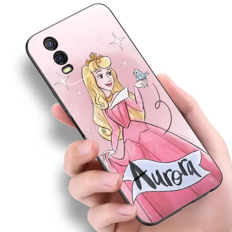 Sleeping Beauty Princess Black Phone Case For VIVO V27 V29 V30 Pro Y02 Y15 Y17 Y33 Y76 S Y27 Y55 Y78 5G Y16 Y21 Y22 Y35 Y36