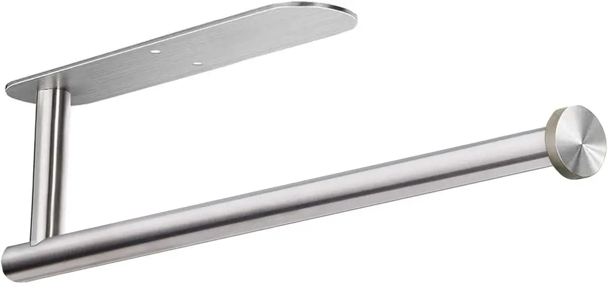 

Stainless Steel Paper Towel Holder for Kitchen, Under Cabinet with Adhesive or Screws