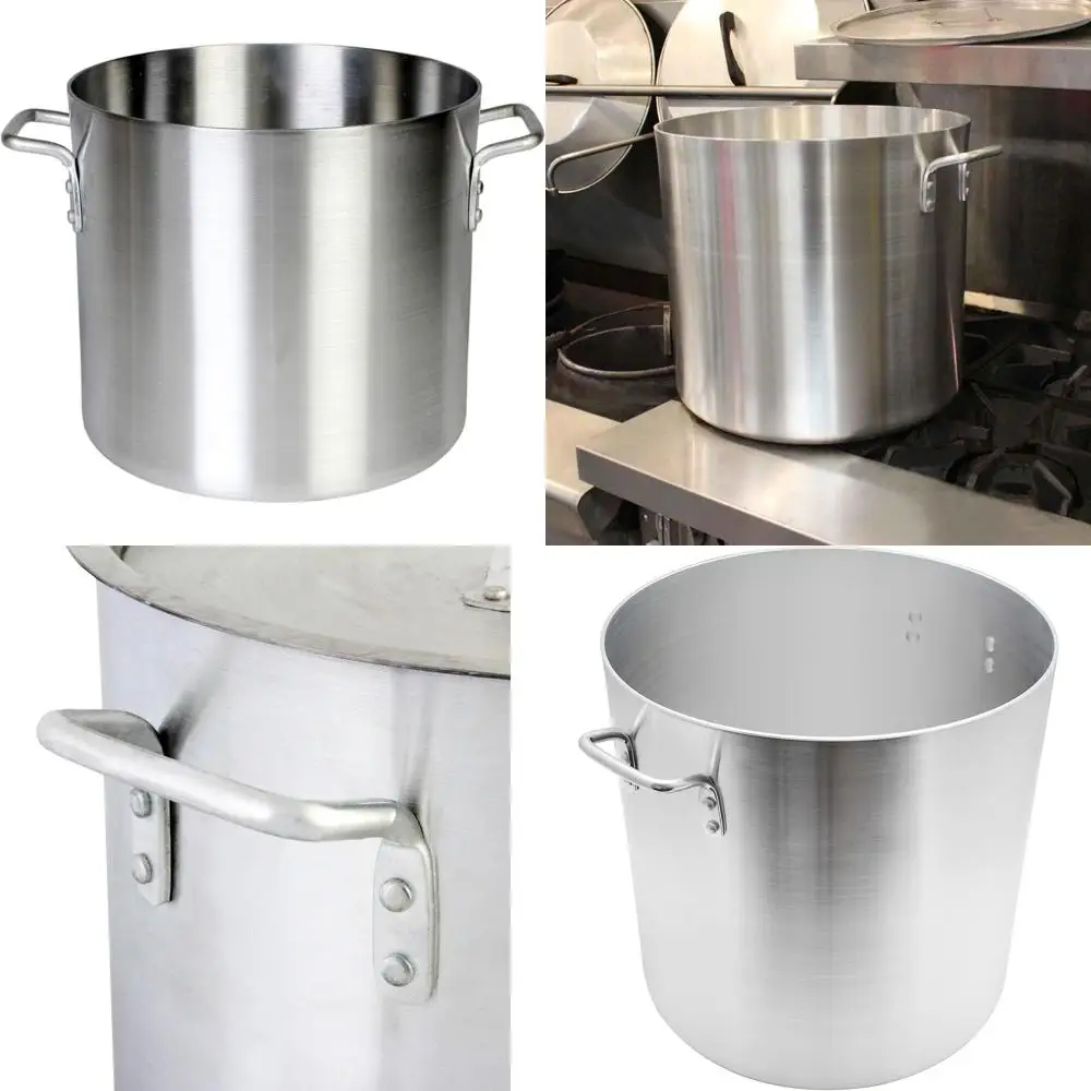 

40-литровая большая алюминиевая кастрюля для приготовления пищи, идеально подходит для коммерческих кухонь и приготовления пищевых продуктов
