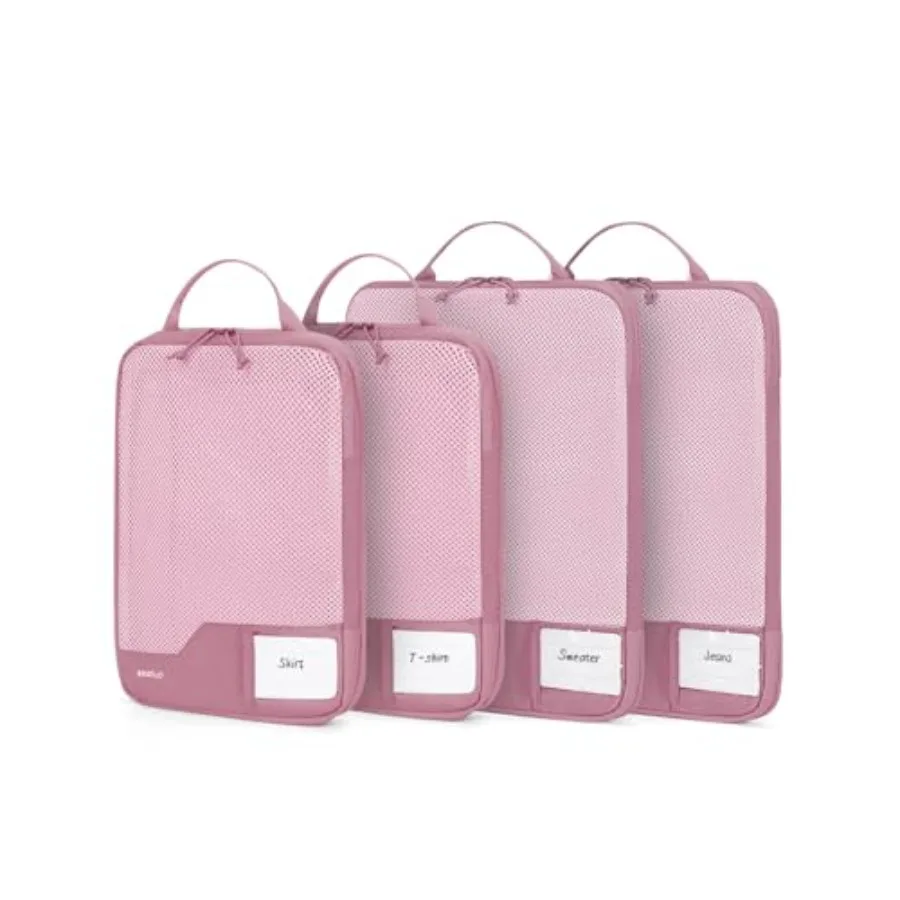 

4 Set/6 Set Packing Cubes for Travel Durable Suitcase Organizer Bags with Personalized Tag Various Sizes Machine Washable Lugga