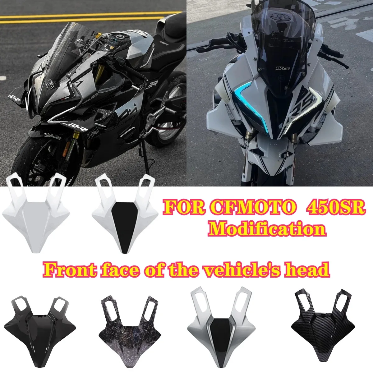 for CFMOTO 450SR/SRS450SS Modification Front Face of The Vehicle, Front Face of The Headlight, Motorcycle Shell. Fairing. Windsh