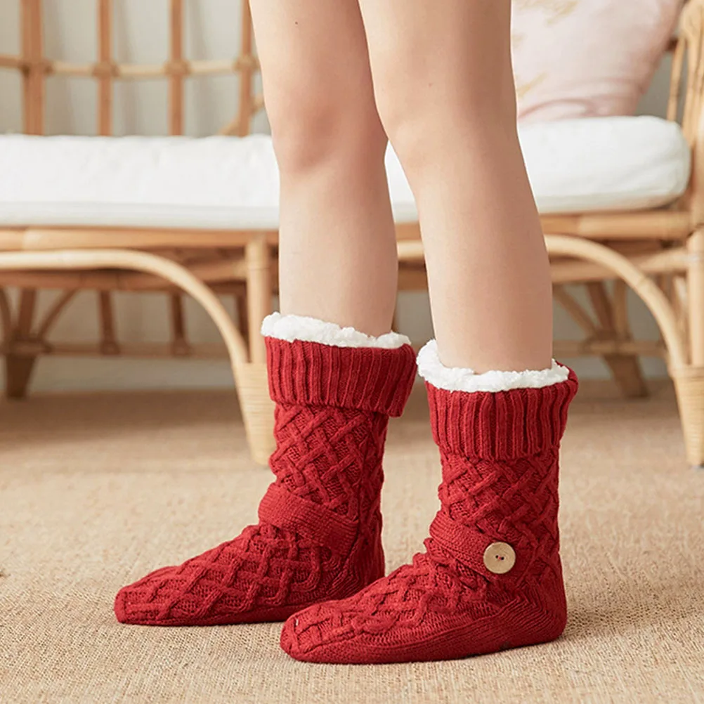 

Thicken Warm Socks Custom Face Picture Christmas Slippers Women Nonslip Floor Household Thermal Winter Gifts